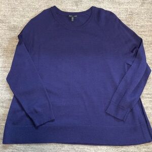 Eileen Fisher Relaxed Crewneck Sweater in Deep Royal Blue